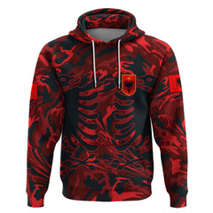 Personalised Albania Hoodie Albanian Golden Eagle Sport Version LT01