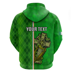 Personalised Ireland Hoodie Cross With Shamrock Simple Style TS06