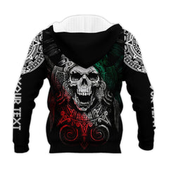 Custom Personalised Mexico Hoodie Skull Eagle Aztec LT13