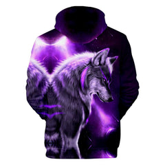 Wolf Purple Native American All Over Hoodie LT10