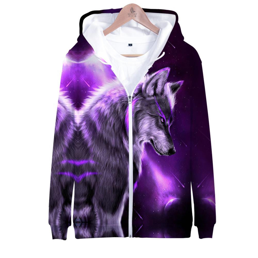 Wolf Purple Native American All Over Hoodie LT10