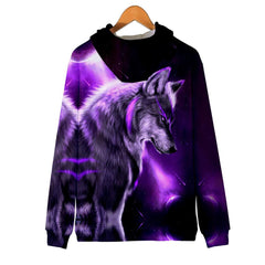 Wolf Purple Native American All Over Hoodie LT10