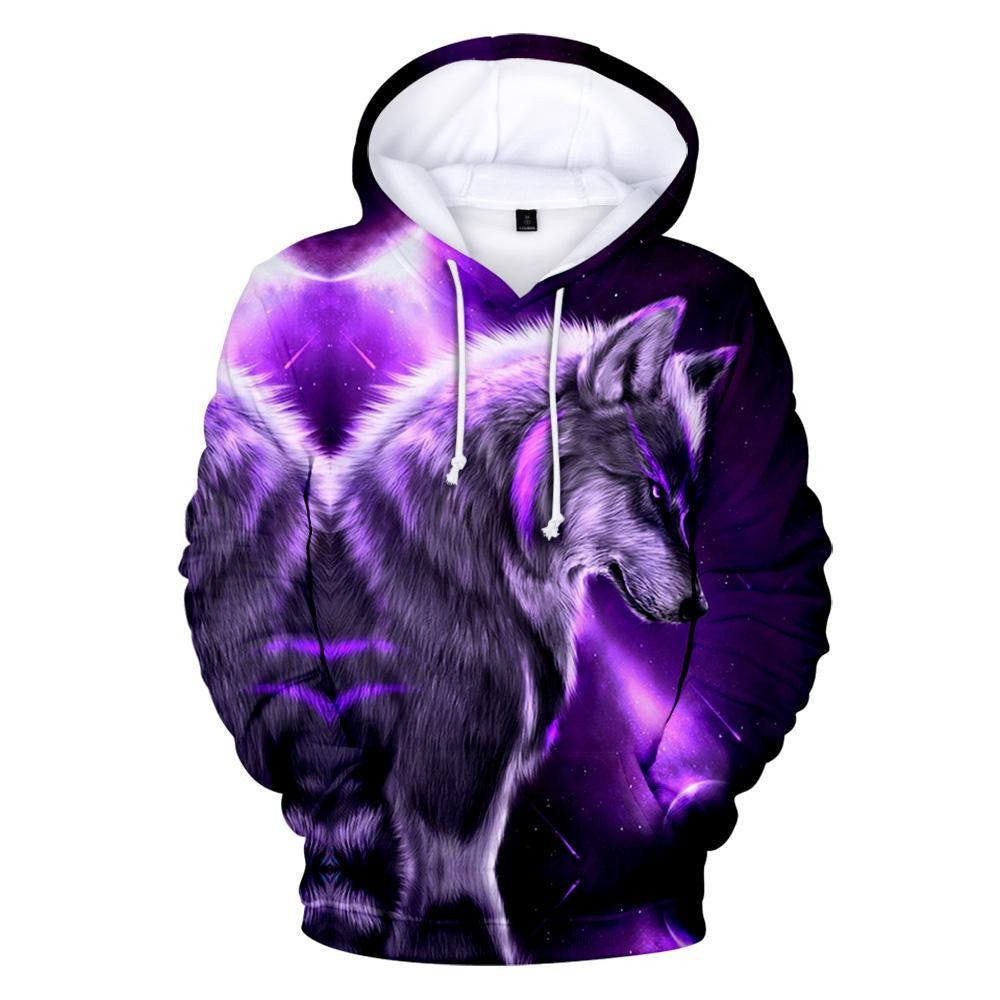 Wolf Purple Native American All Over Hoodie LT10