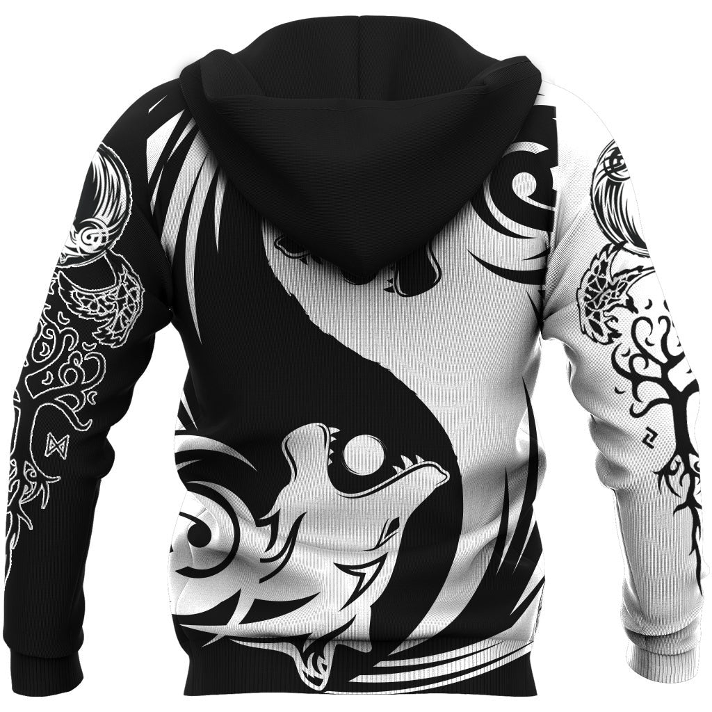 Viking Zip Hoodie - Ying Yang Wolf A21 RLT12