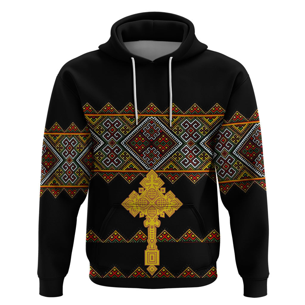 Eritrea Hoodie Tilet Mix Eritrean Cross Black LT7