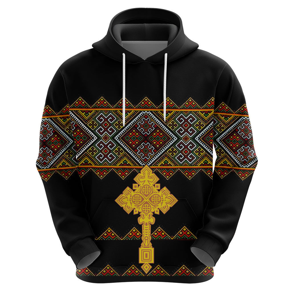 Eritrea Hoodie Tilet Mix Eritrean Cross Black LT7