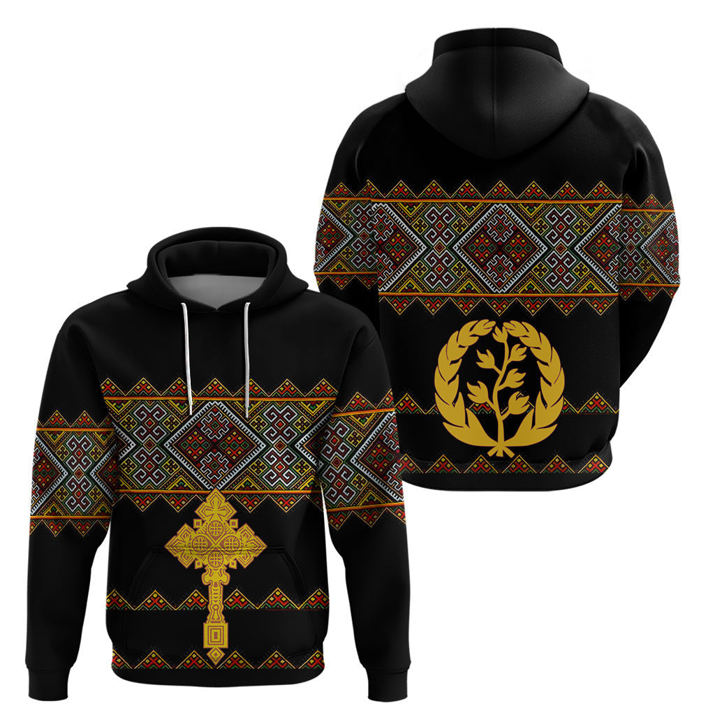 Eritrea Hoodie Tilet Mix Eritrean Cross Black LT7