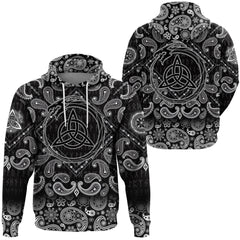 Viking Hoodie Celtic Dragon with Bandana Paisley Style RLT12