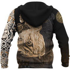 Viking Hoodie Odin Raven Viking Gold RLT12