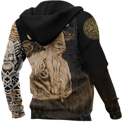 Viking Hoodie Odin Raven Viking Gold RLT12