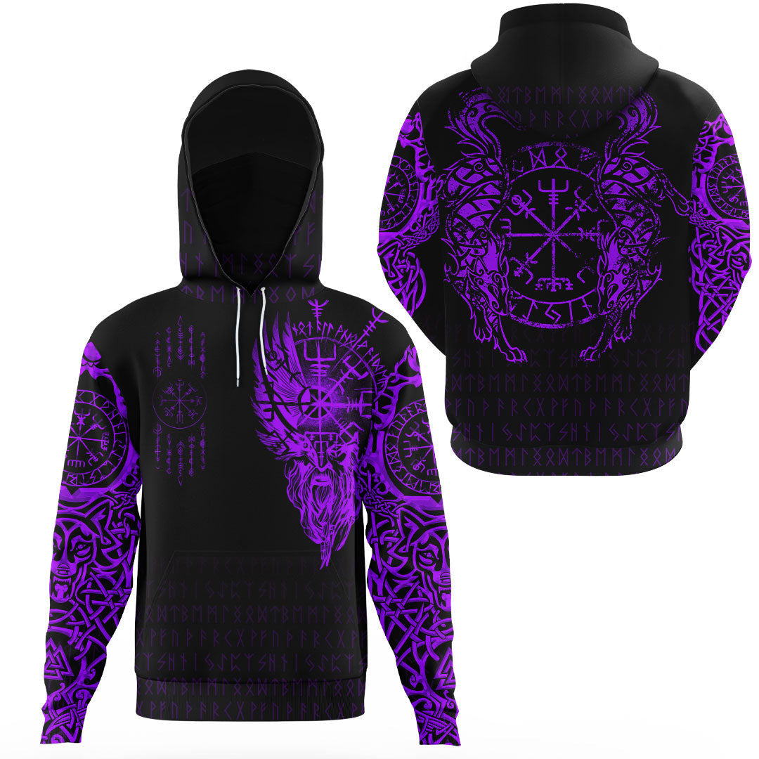 Viking Clothing Viking Compass Vegvisir Tattoo Purple Version Gaiter Hoodie RLT12