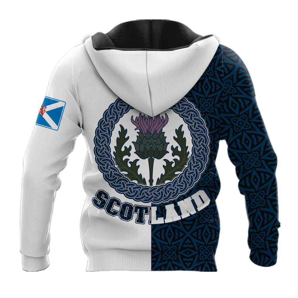 Scotland Half Thistle Celtic Zip 3D Hoodie