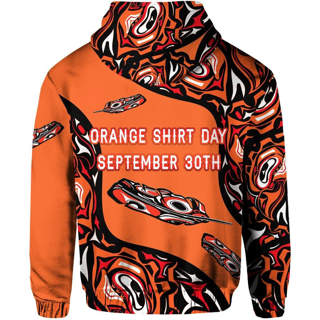 Orange Day Zip 3D Hoodie Every Child Matters Aboriginal Feather All Over Print