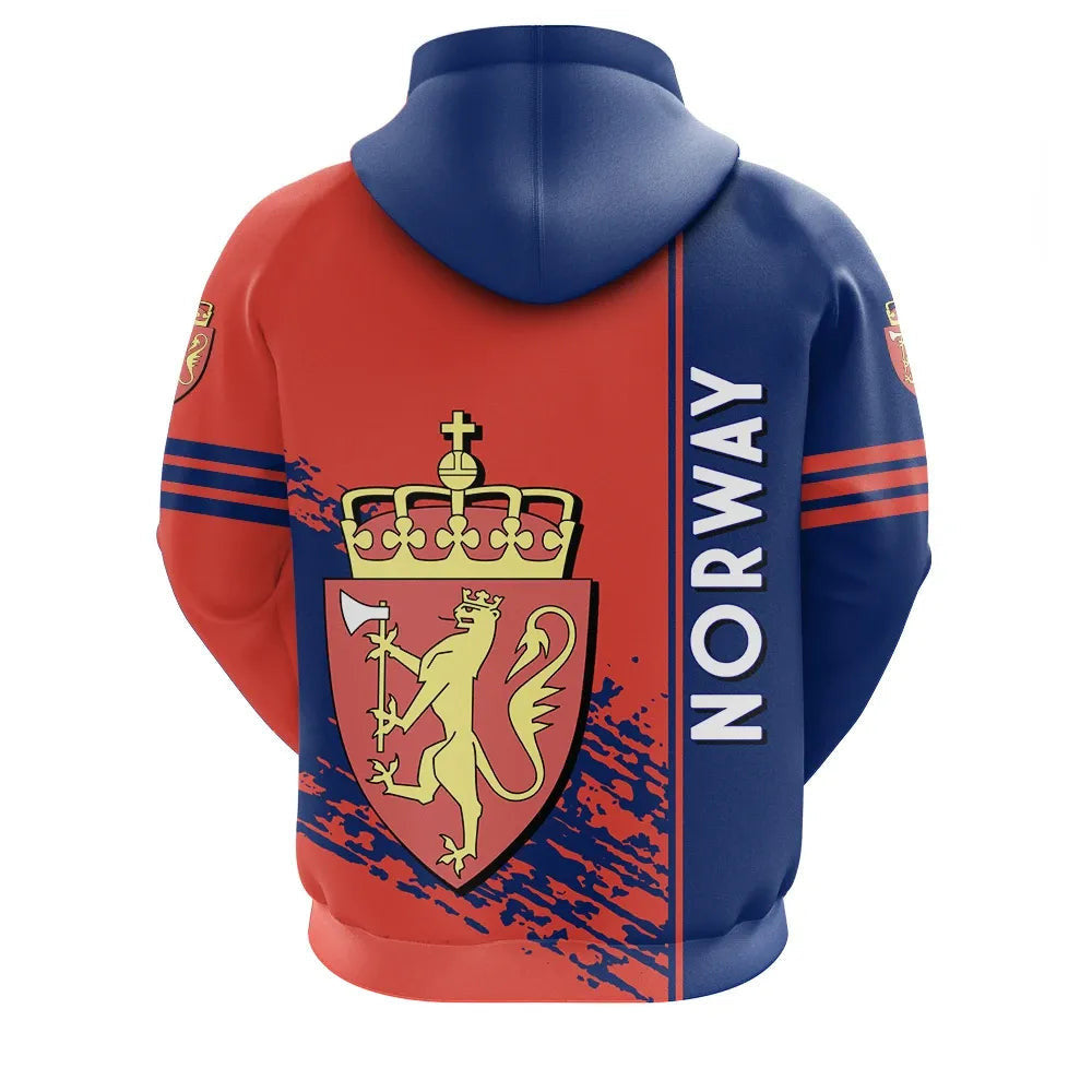 Norway 3D Hoodie Coat Of Arms Quarter Style