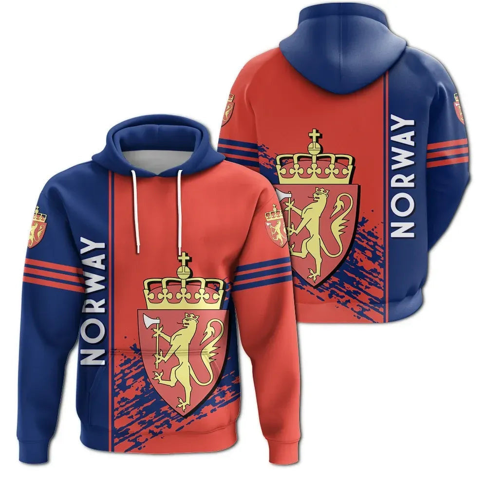 Norway 3D  Hoodie Coat Of Arms Quarter Style