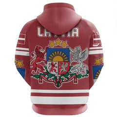 Latvia Hockey 3D Hoodie