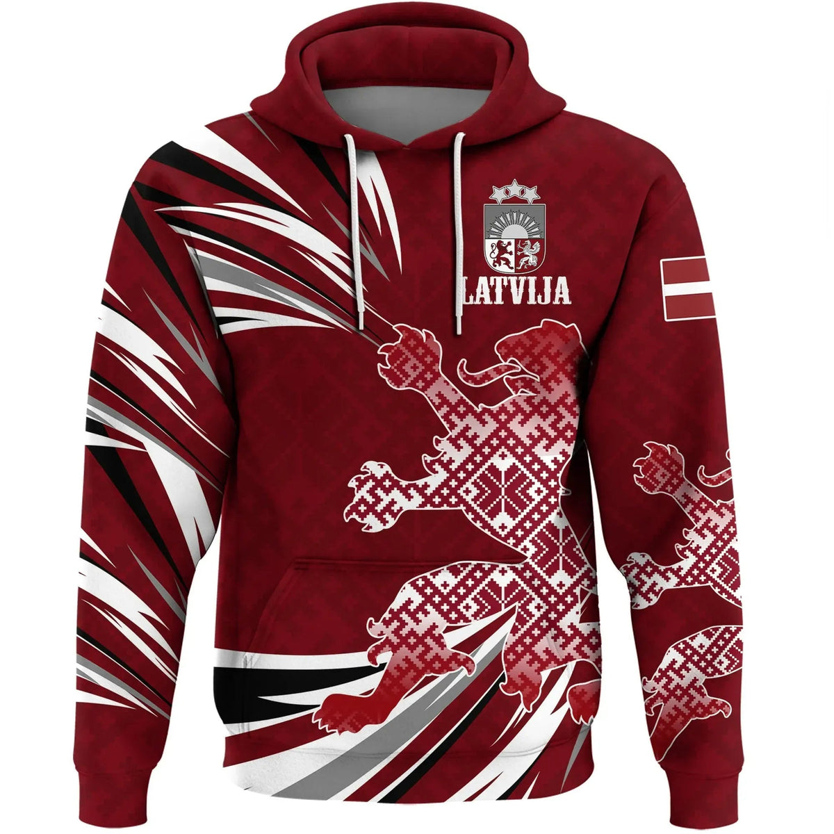 Latvia The Latvian Lion 3D  Hoodie