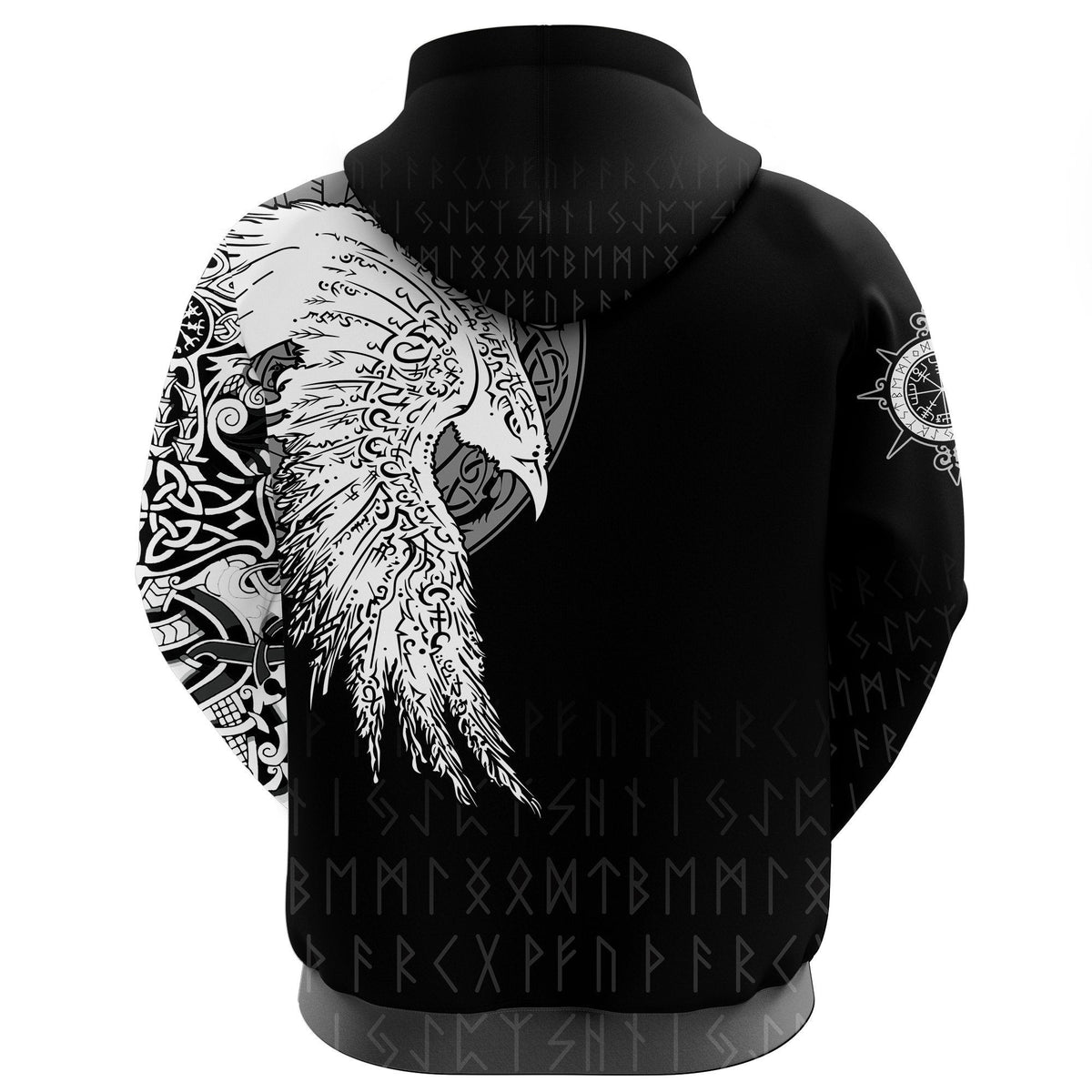 Customized Viking Zip 3D Hoodie Mystical Raven Tattoo Special