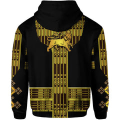 Ethiopia 3D Hoodie Ethiopian Lion Of Judah Tibeb Vibes Black