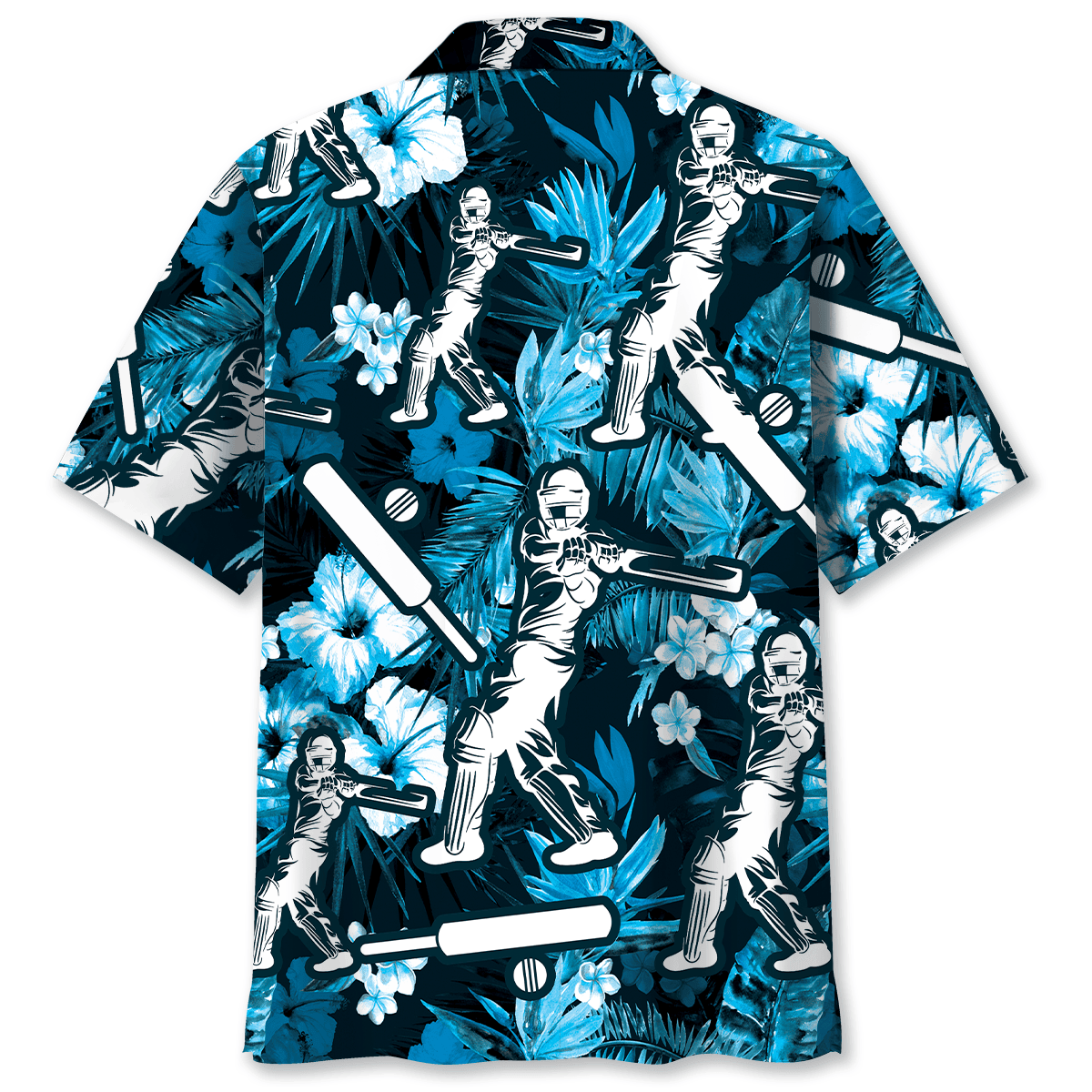 Cricket Hibiscus Blue Hawaiian Shirt