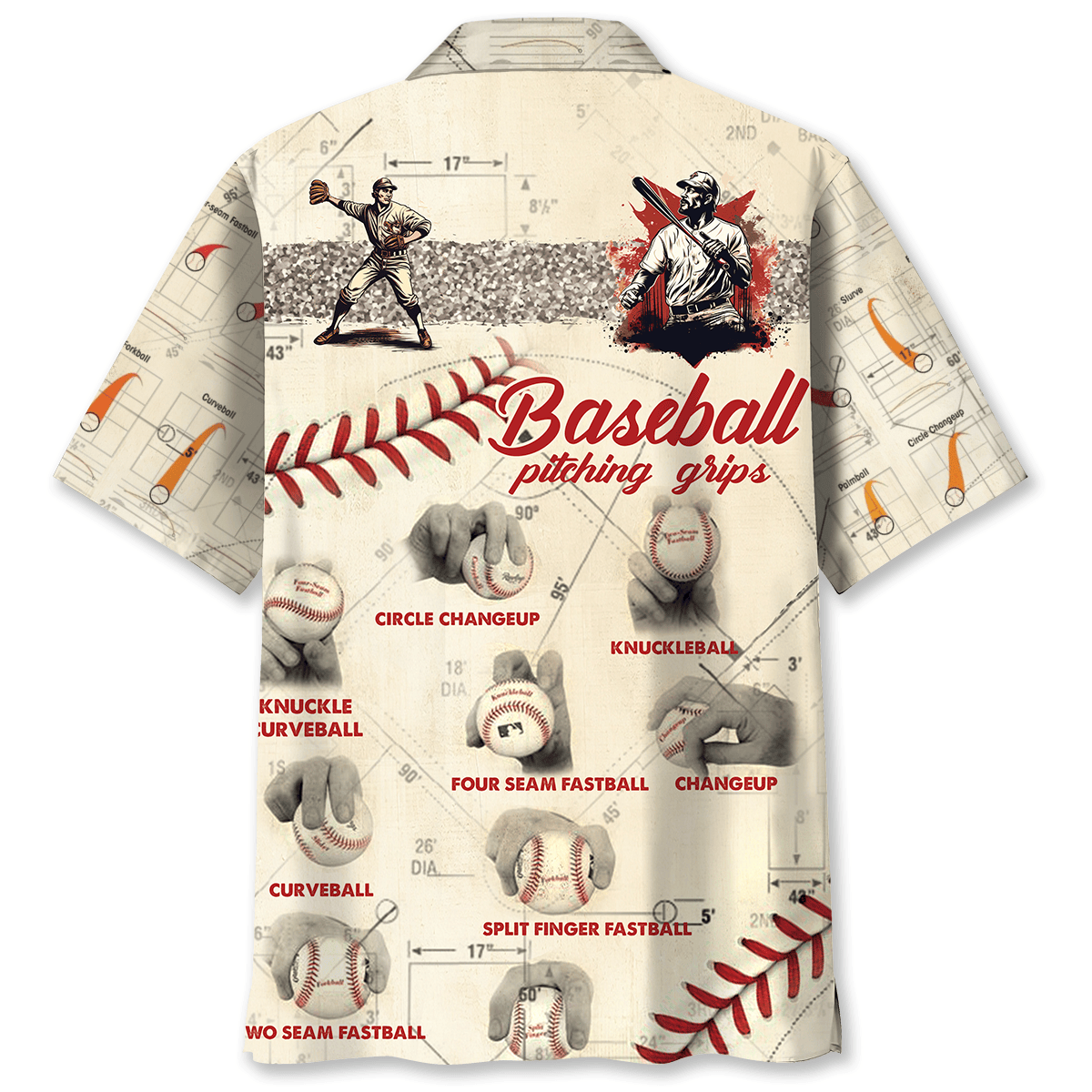 Baseball Pitching Grips Hawaiian Shirt