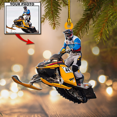 Personalized Snowmobile Acrylic Christmas Ornament Custom Photo Acrylic Christmas Tree Decor