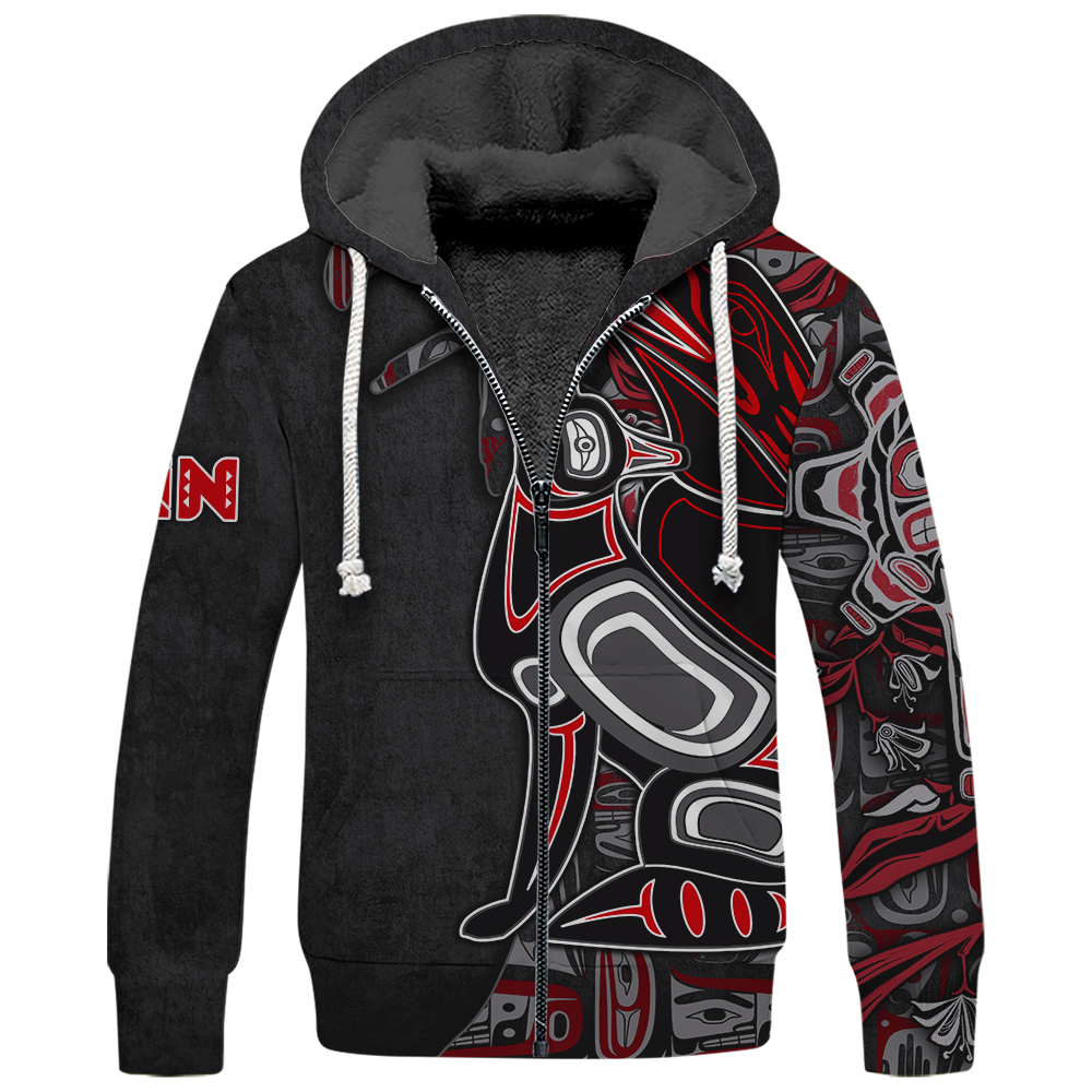 Raven And Wolf Native American Pacific Northwest Style Customized All Over Printed hoodie